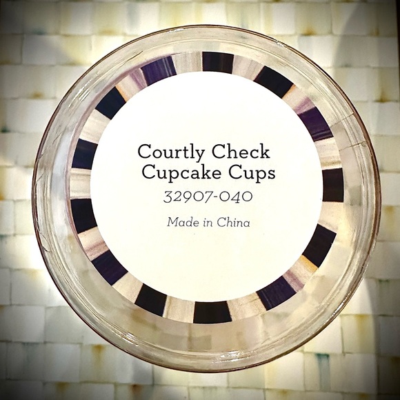 Mackenzie-Childs Courtly Check Cupcake Cups Set of 24 & Straws - Picture 3 of 4